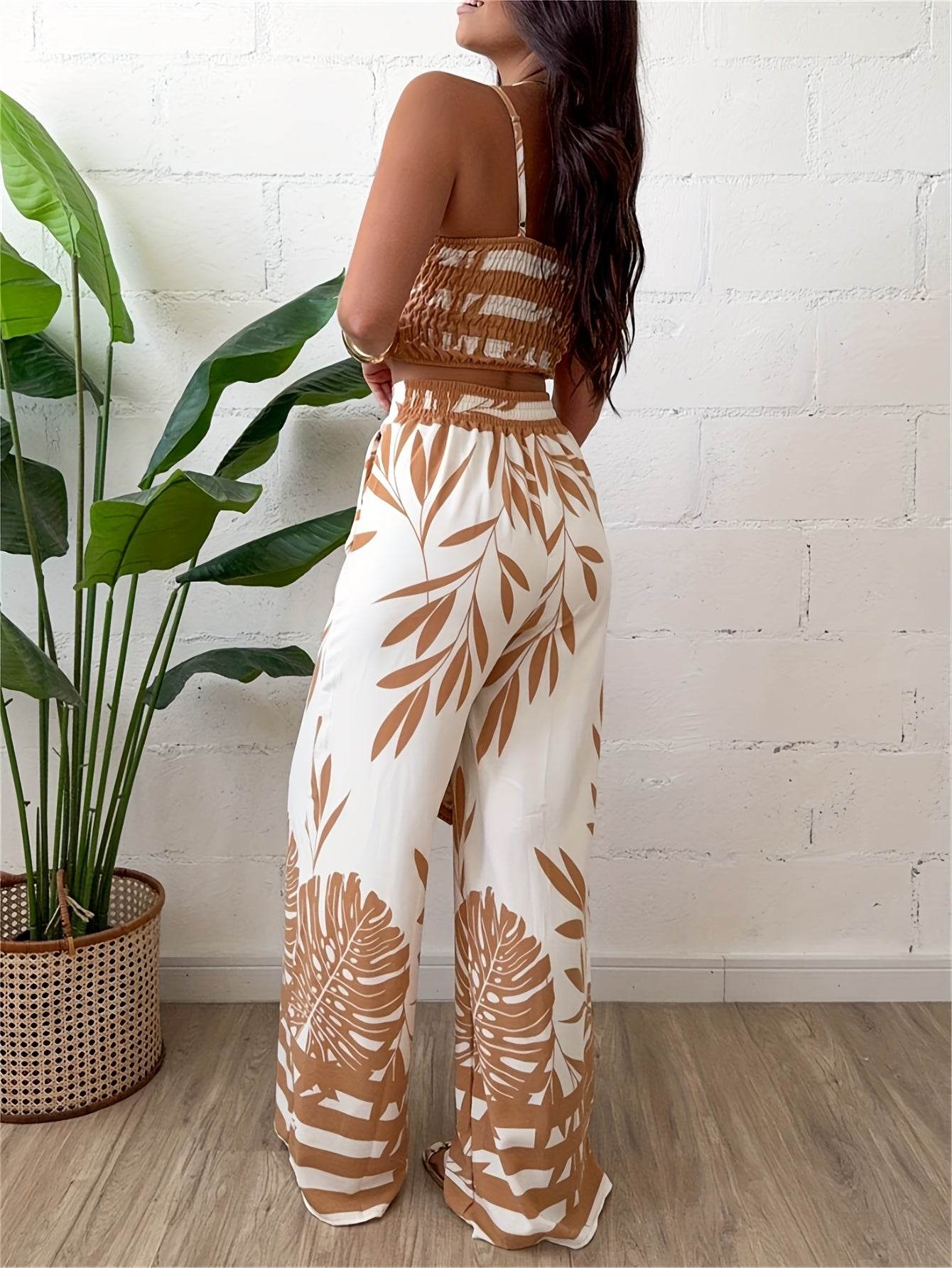 CHICME Drawstring Vest & Printed Pants Set - Casual Spring/Summer Look - Buy Center