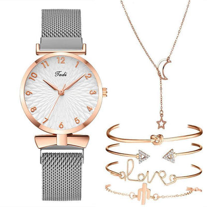 Buy Center Women’s Casual Gift Set - Stylish Quartz Watch & Bracelet - Buy Center