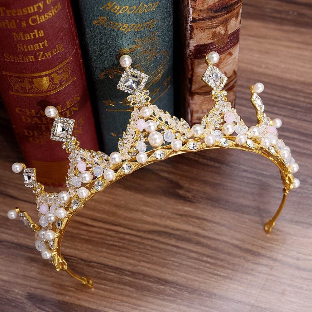 Korean Style Bridal Crown Earring Set - Handmade Wedding Hair Jewelry - Buy Center
