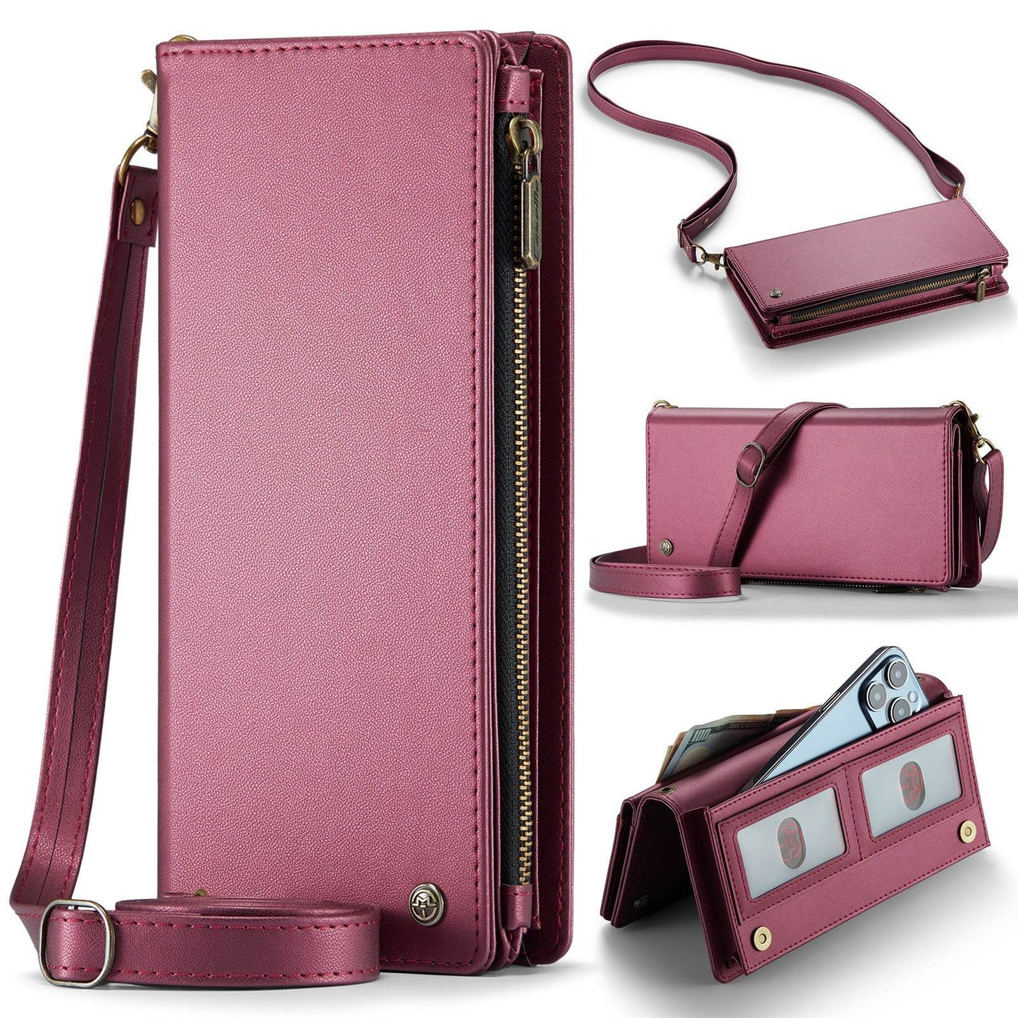 Universal Leather Wallet Case - Crossbody Phone Holder, Stylish & Functional - Buy Center