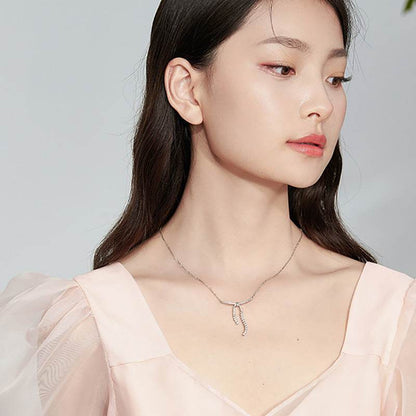 Buycenter Women's Bow Necklace - Elegant White Gold Plated Design - Buy Center