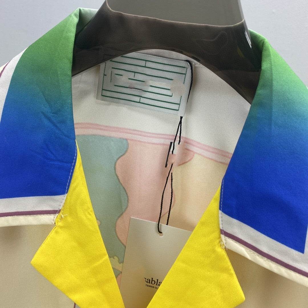 Men's Summer Casual Suit Shirt - Short Sleeve Lapel in Beige, Red, Blue - Buy Center