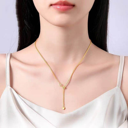 Buy Center 925 Silver Heart Necklace - 18K Gold Plated Chopin Chain - Buy Center