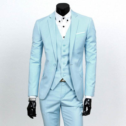 Buycenter Slim-Fit Three-Piece Suit Set - Korean Formal Wear for Winter - Buy Center
