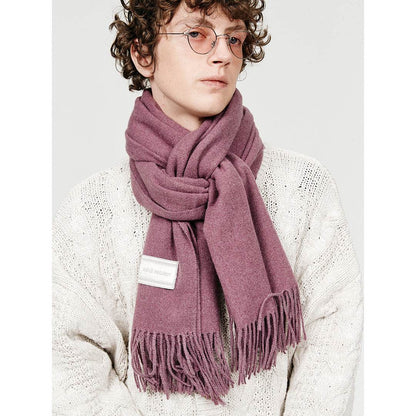 Solid Color Fringed Long Scarf - Warm, Skin-Friendly Material for Stylish Layers - Buy Center