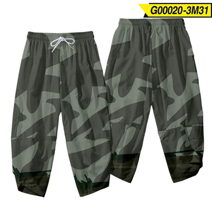 Men's 3D Creative Printed Cropped Pants - Stylish Sun & Moon Design - Buy Center