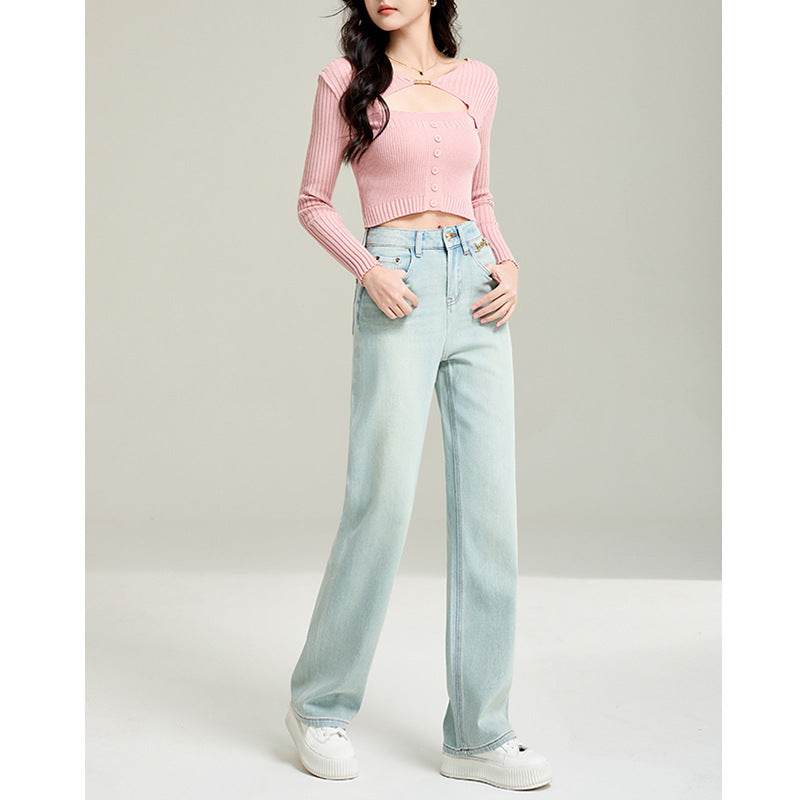 Women's High Waist Wide Leg Jeans - Trendy & Slimming Casual Style - Buy Center