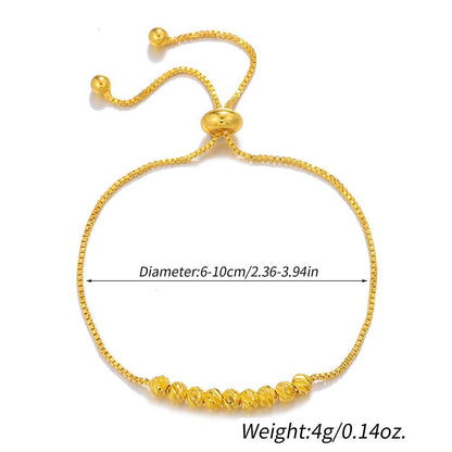 Buy Center Gold Pulling Rope Bracelet - Elegant Flower Bead Design - Buy Center