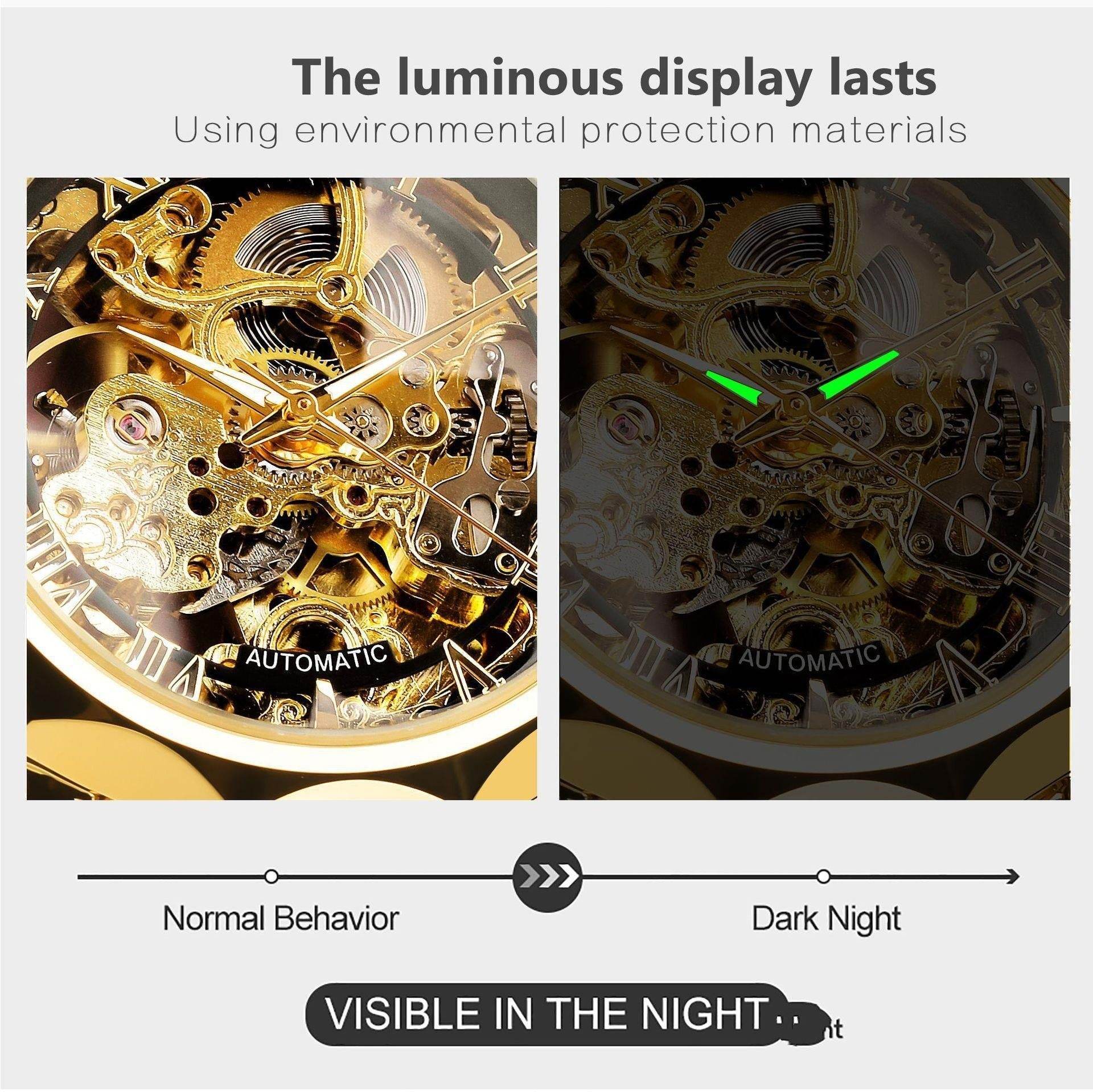 Retro Luxury Men's Automatic Mechanical Watch - Luminous, Stylish Design - Buy Center