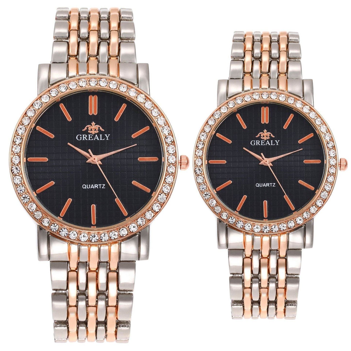 Casual Quartz Watches for Men & Women - Stylish Steel Strap with Diamonds - Buy Center
