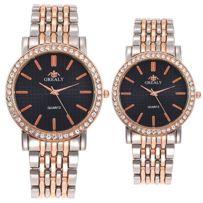 Casual Quartz Watches for Men & Women - Stylish Steel Strap with Diamonds - Buy Center