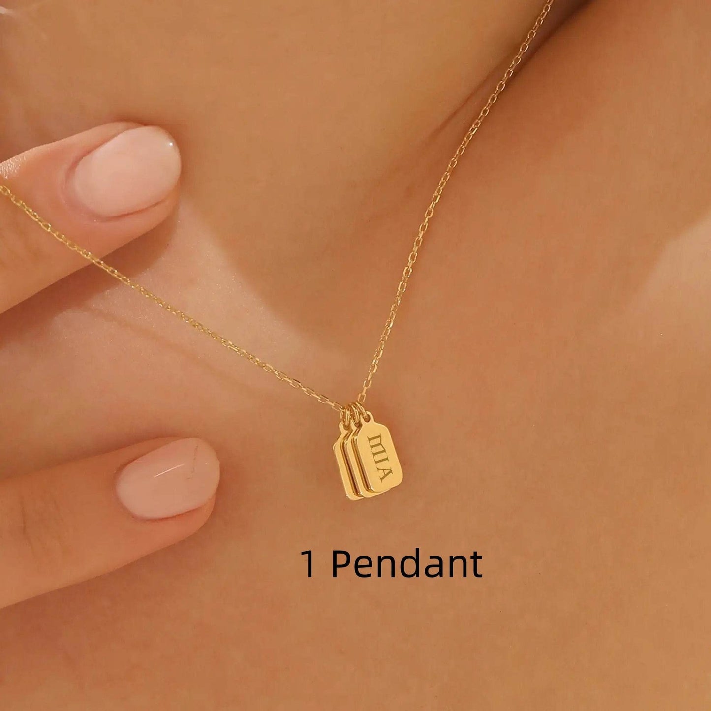 Minimalist Carved Name Pendant Necklace - Custom Stainless Steel Jewelry - Buy Center