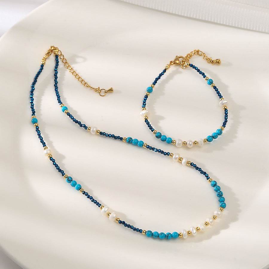 Turquoise Baroque Pearl Bracelet - Hand-Woven Freshwater Jewelry for Women - Buy Center