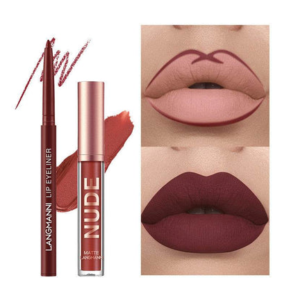 12 Pcs Matte Lipstick & Lip Liner Set - Waterproof Long Lasting Makeup - Buy Center