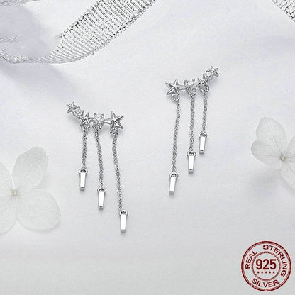 Buy Center Trendy Silver Inlaid Gemstone Earrings - European & American Style - Buy Center