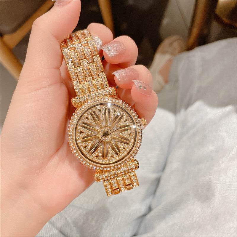 Women's Diamond Round Waterproof Watch - Stylish Quartz Bracelet for 2025 - Buy Center