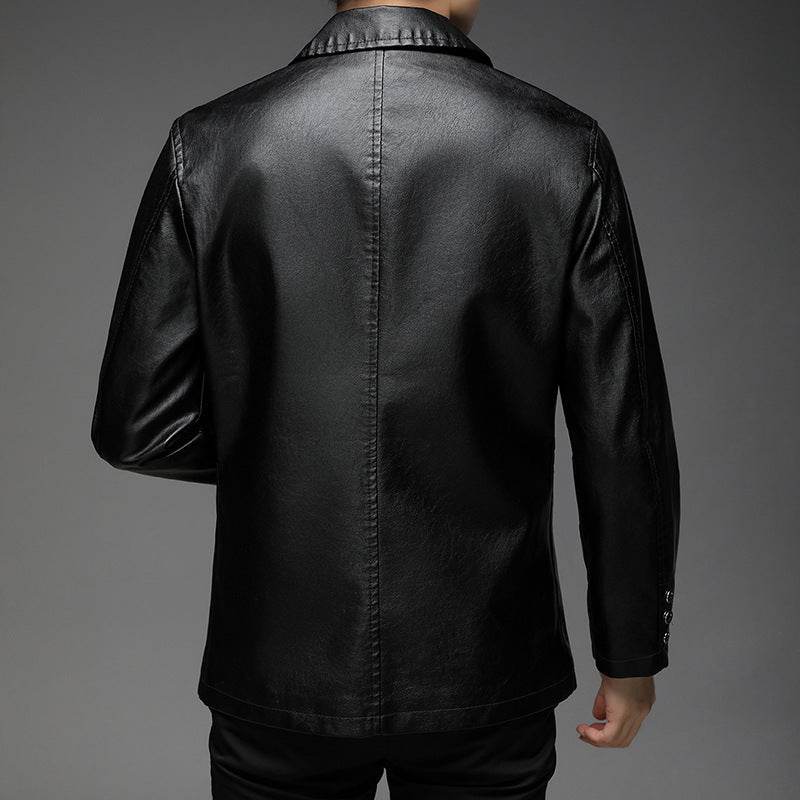 Autumn Leather Jacket for Young & Middle-aged - Stylish Korean Design - Buy Center