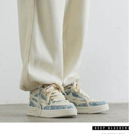 Korean Style Casual White Shoes - Breathable Leather, Round Toe Design - Buy Center