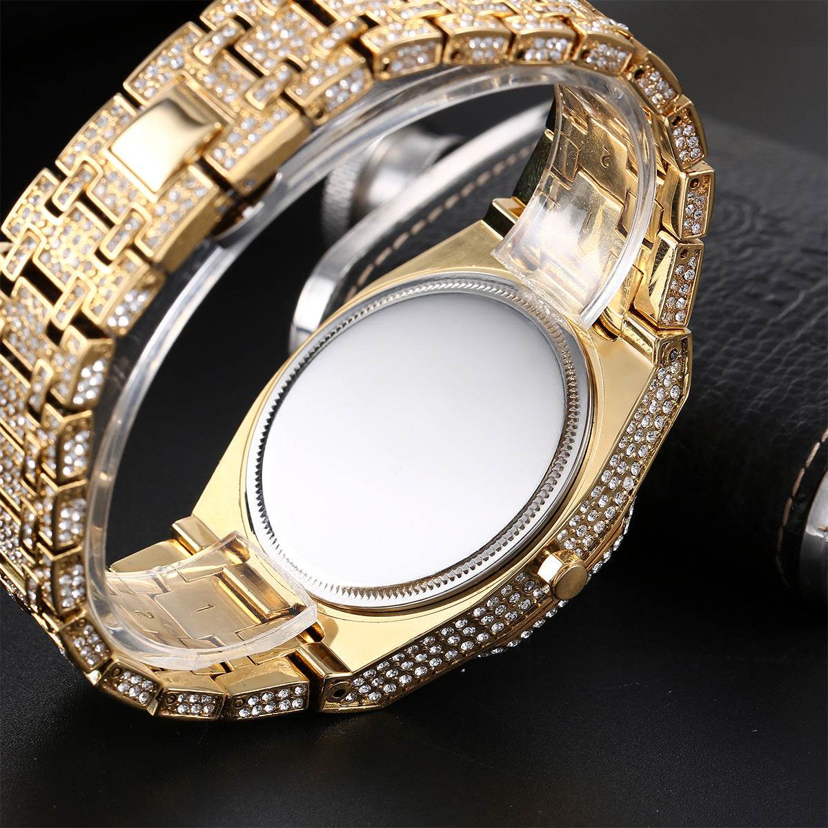 Men's Diamond Quartz Watch - Large Dial Fashion for Modern Style - Buy Center