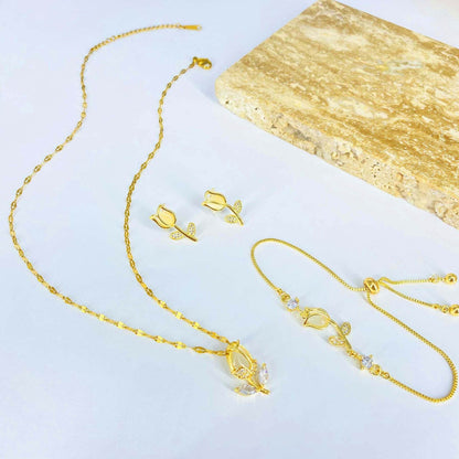 Buy Center Elegant Tulip Necklace Set - Fashion Jewelry for All - Buy Center