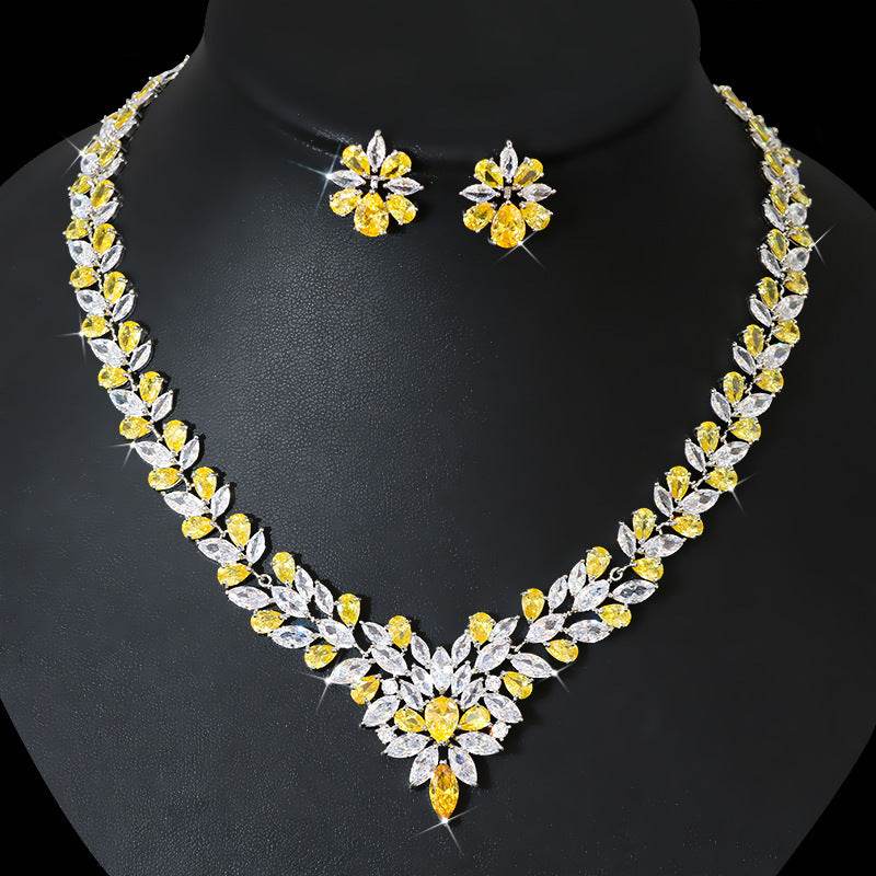 Buy Center Korean Bride Jewelry Set - Elegant Necklace & Earrings Collection - Buy Center