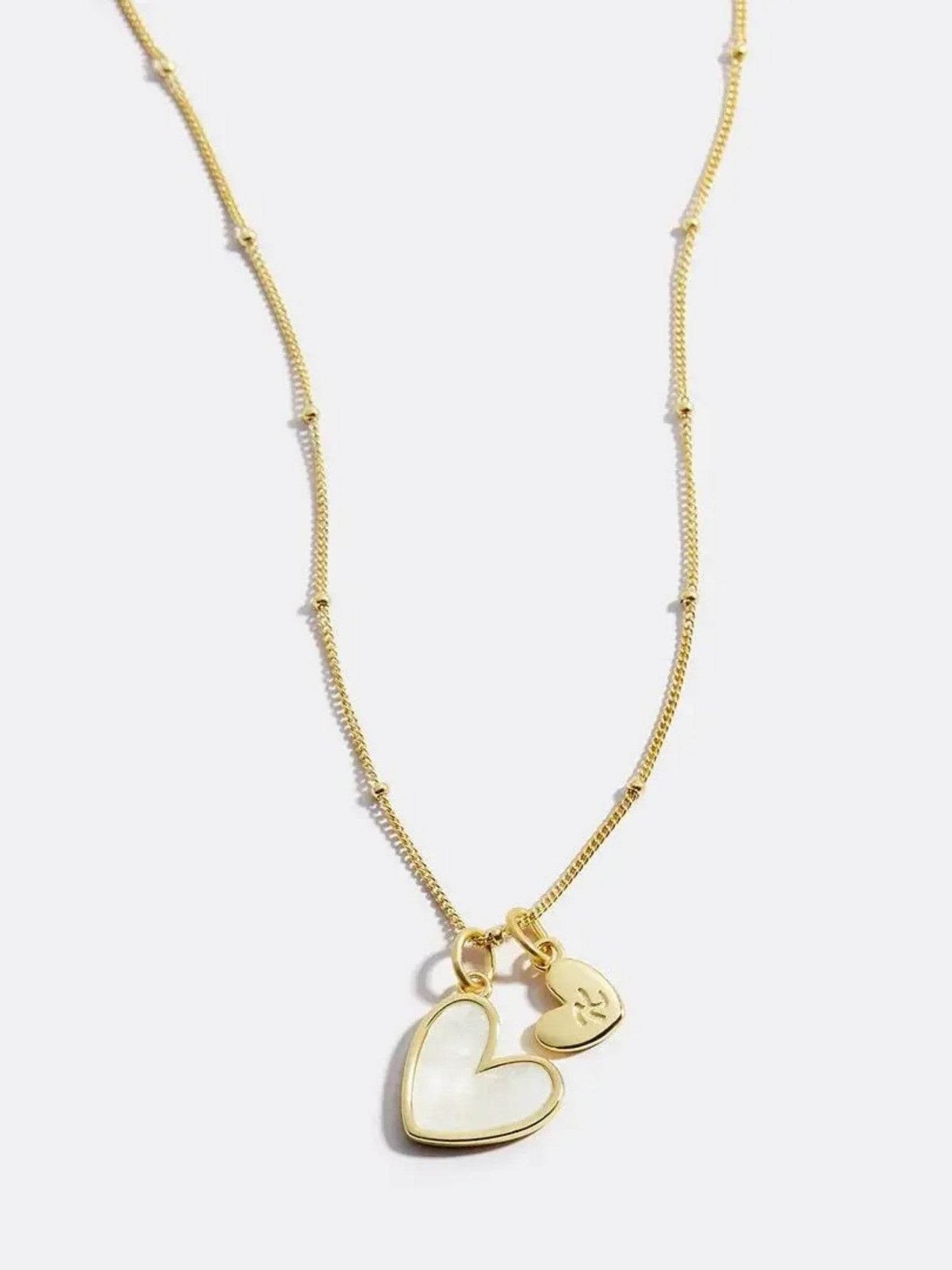 Personalized Heart-Shaped Bead Necklace - Silver, Gold, Rose Gold Options - Buy Center