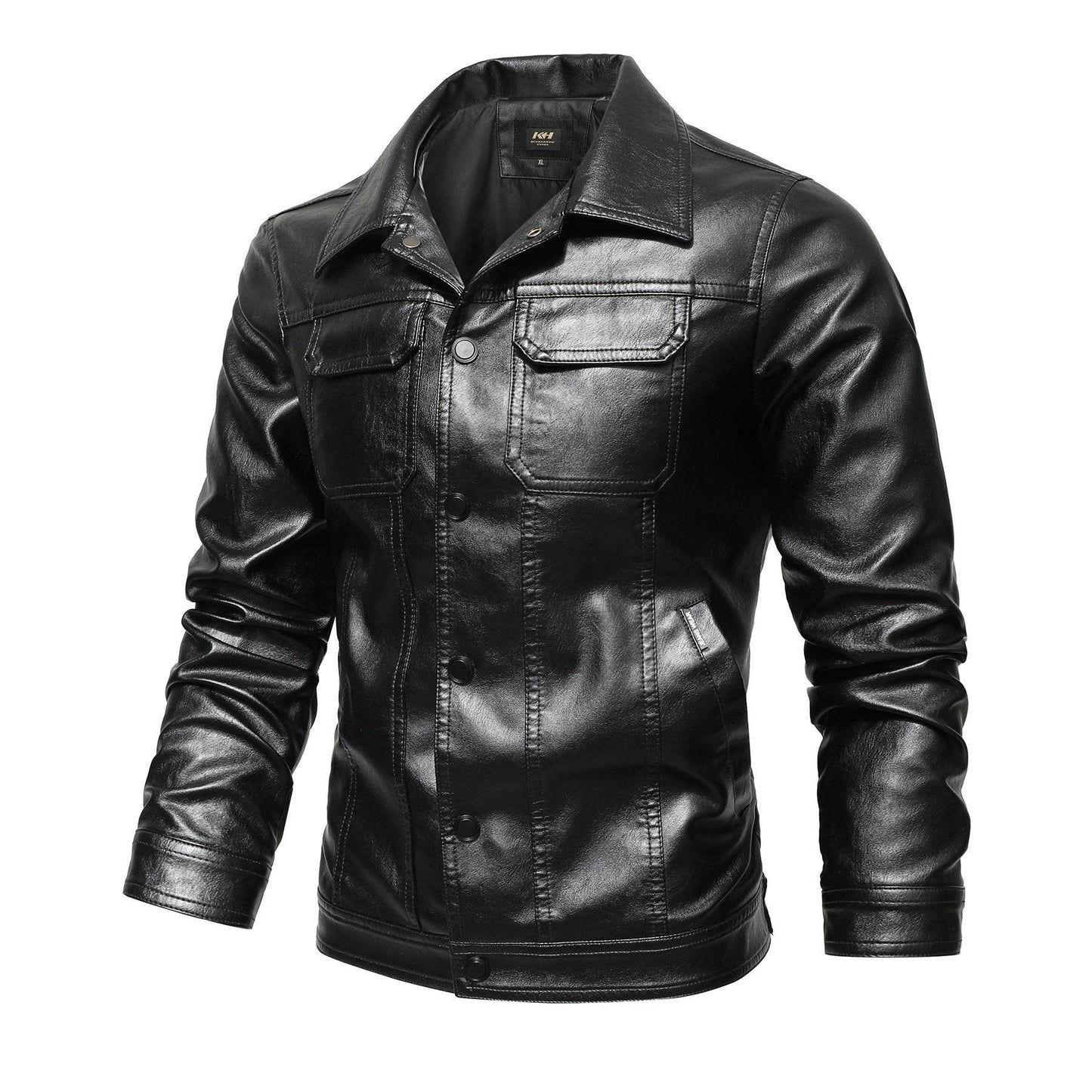 Men's Genuine Leather Jacket - Stylish Casual Workwear in Green, Black, Burgundy - Buy Center