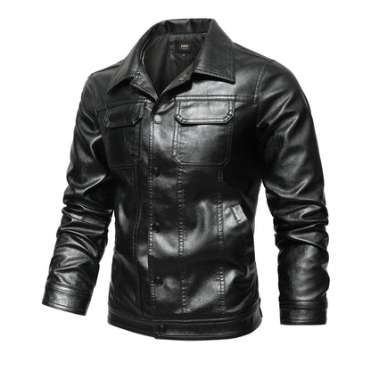 Men's Genuine Leather Jacket - Stylish Casual Workwear in Green, Black, Burgundy - Buy Center