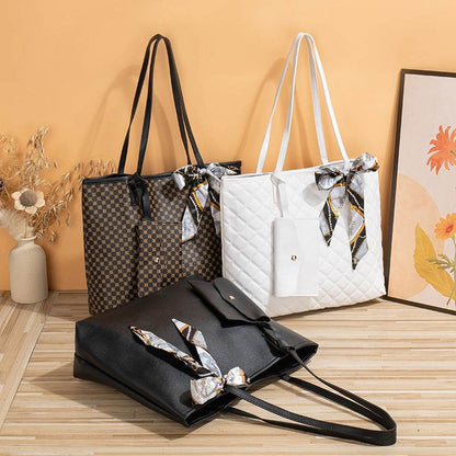 Buycenter Large Capacity Tote Bag - Women's Diamond Plaid Design - Buy Center