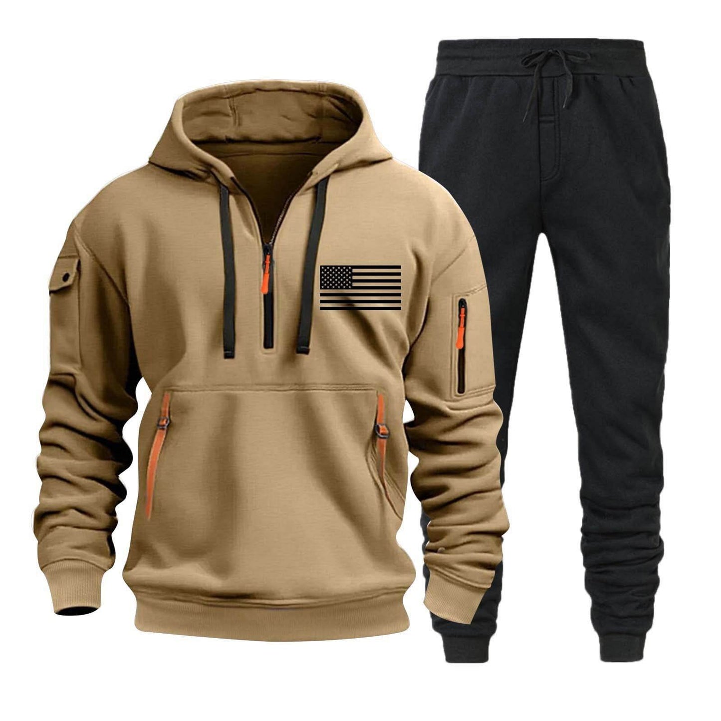 Autumn Winter Multi-Pocket Hoodie Suit - Stylish Sportswear for Men - Buy Center