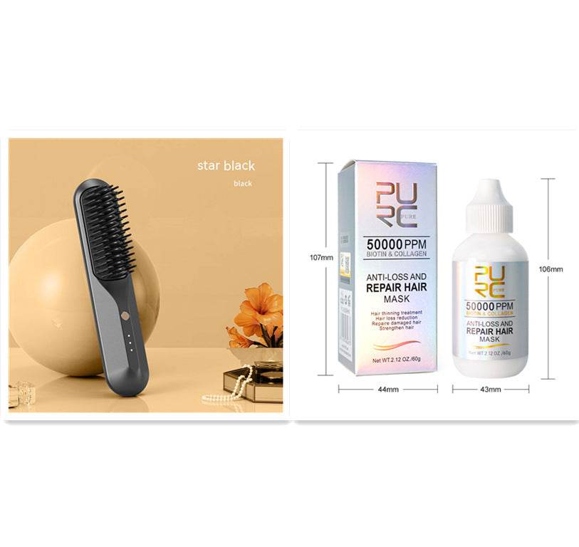 Wireless Hair Straightening Comb - Quick Heating & Portable Design - Buy Center