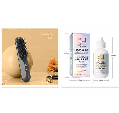 Wireless Hair Straightening Comb - Quick Heating & Portable Design - Buy Center