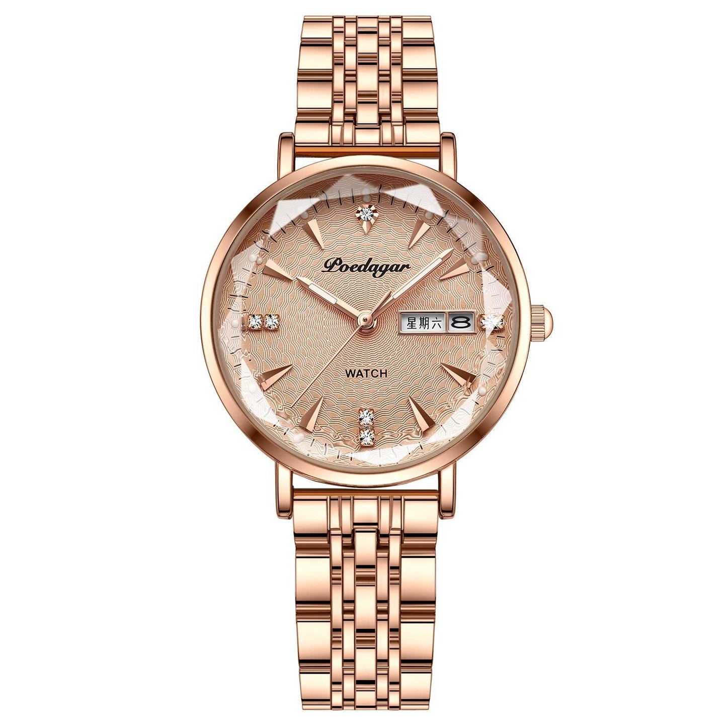 Stylish Women's Quartz Watch - Waterproof Design & Double Calendar Feature - Buy Center