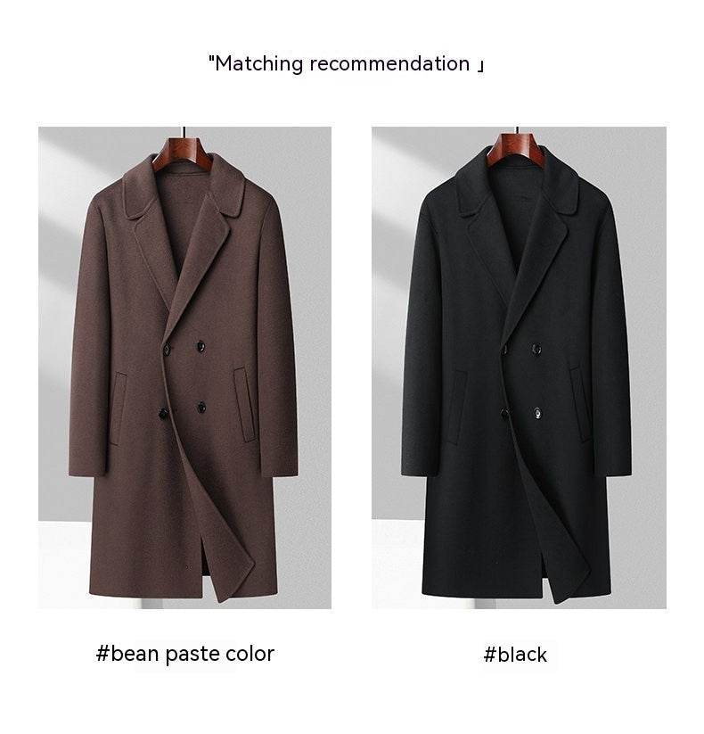 Men's Mid-Length Woolen Coat - Casual Double-Sided Winter Outerwear - Buy Center