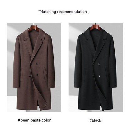 Men's Mid-Length Woolen Coat - Casual Double-Sided Winter Outerwear - Buy Center