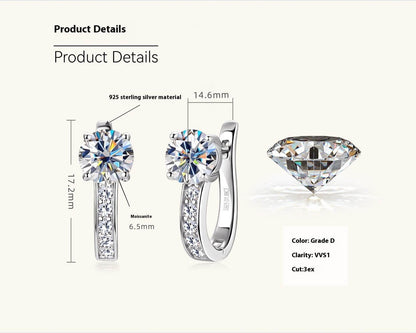 Simple High-Grade Moissanite Earrings - Elegant Jewelry for Women - Buy Center