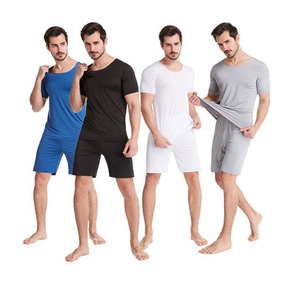 Men's Home Wear Short Sleeve Suit - Stylish, Comfortable Sleep Set - Buy Center