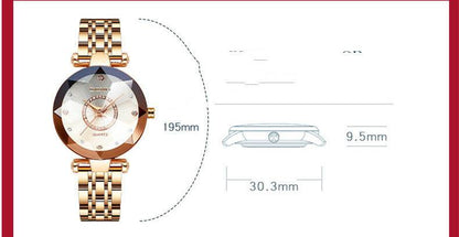 Waterproof Polygonal Women's Watch - Stylish Stainless Steel Strap & Quartz - Buy Center