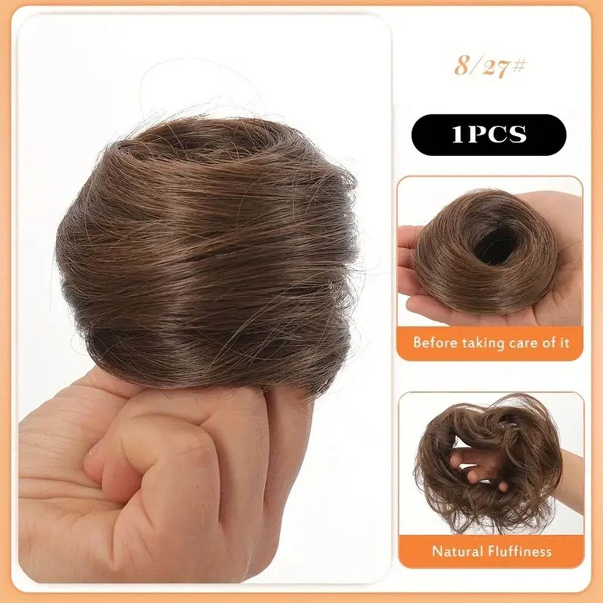 Female Hair Loop Simulation Wig - Fluffy Short Style with Rubber Band - Buy Center