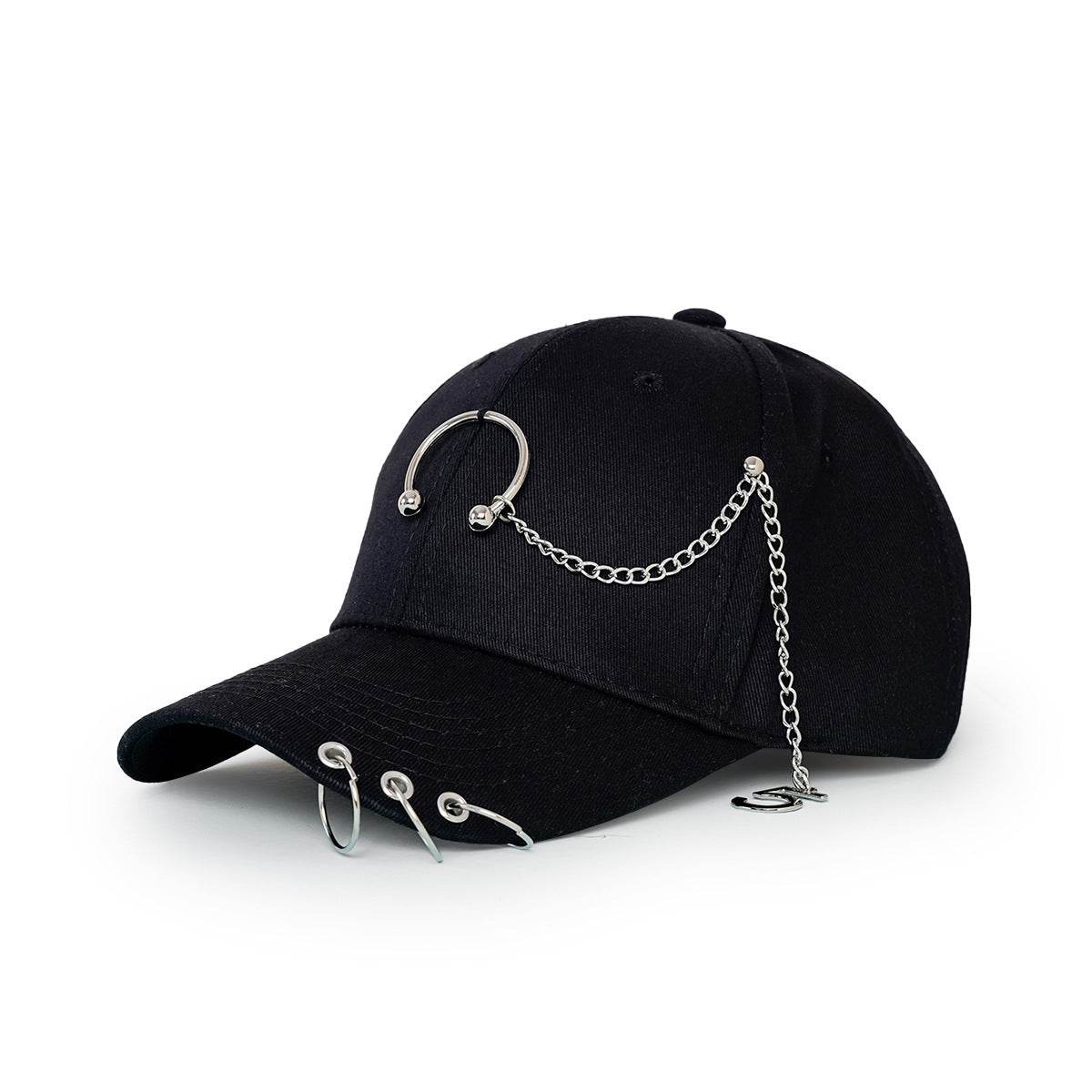 Buycenter Wide-Brimmed Baseball Hat with Chain Hoop - Adjustable Sun Protection - Buy Center