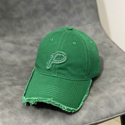 Buycenter Edged P Letter Baseball Cap - Soft, Stylish for Couples - Buy Center