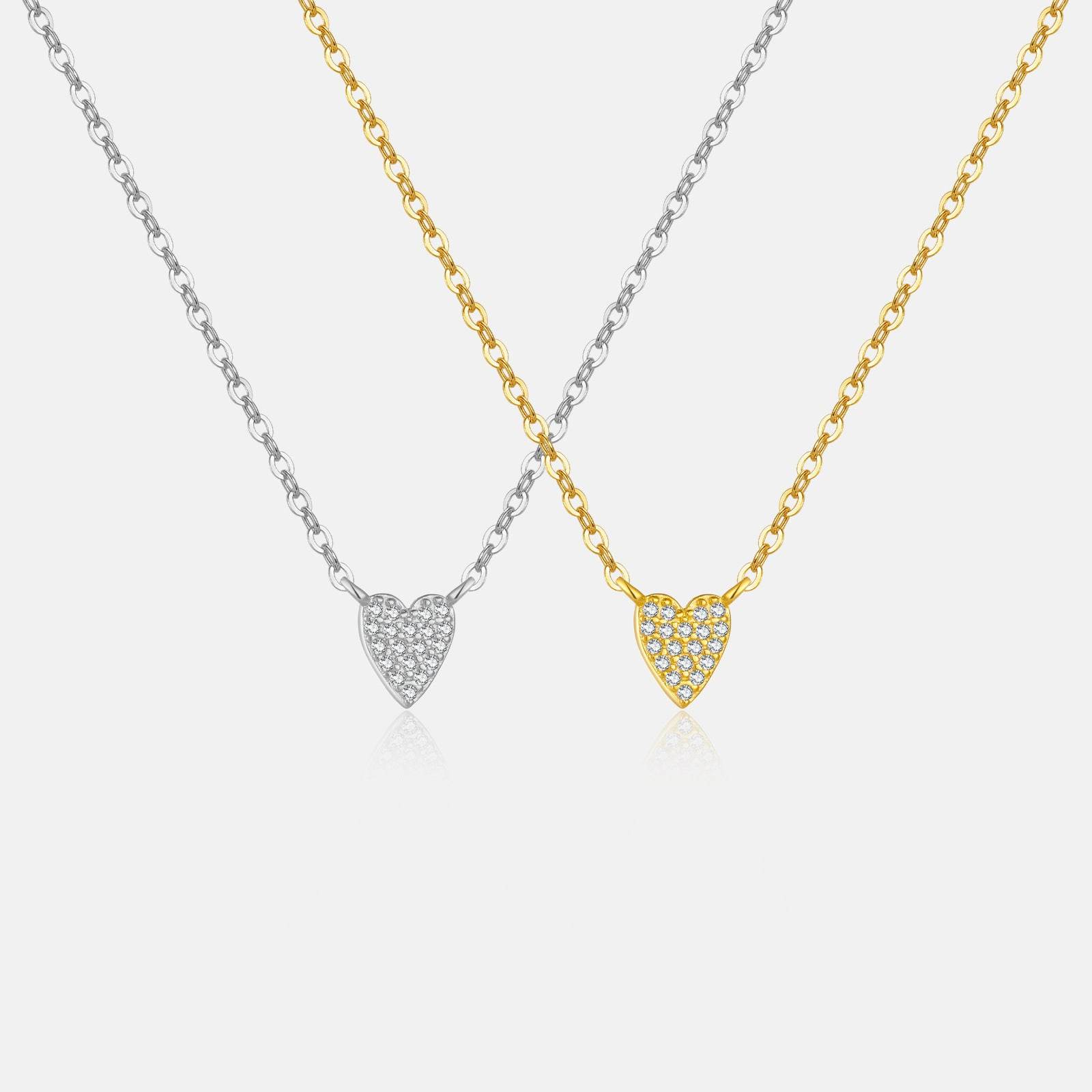 Buycenter S925 Diamond Heart Pendant Necklace - Sterling Silver Love Jewelry - Buy Center