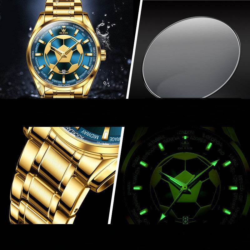 Buycenter Quartz Men's Watch - Casual Style with Gold & Blue Face - Buy Center