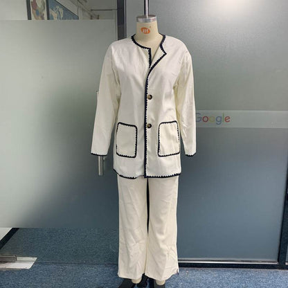 Buycenter Women's Casual Two-Piece Suit Set - Loose Fit, Solid Color - Buy Center