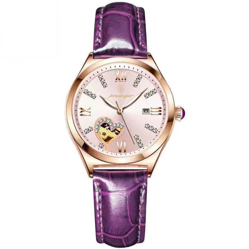 Stylish Female Student Automatic Mechanical Watch - Rhinestone Elegance - Buy Center