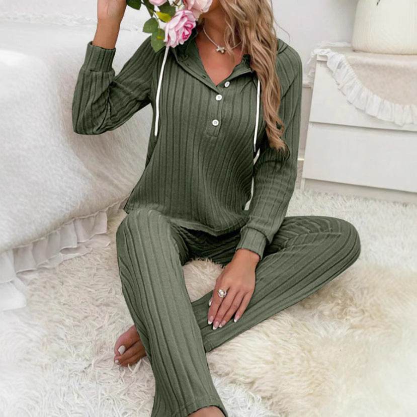 Women's Long Sleeve Hooded Suits - Stylish Striped Design in Black & Green - Buy Center