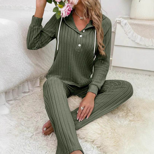 Women's Long Sleeve Hooded Suits - Stylish Striped Design in Black & Green - Buy Center