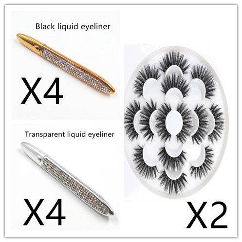 Multicolor Self-Adhesive Eyeliner False Eyelashes - Easy Application & Versatile Styles - Buy Center