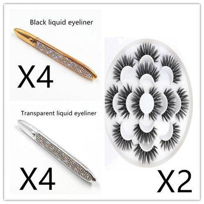 Multicolor Self-Adhesive Eyeliner False Eyelashes - Easy Application & Versatile Styles - Buy Center