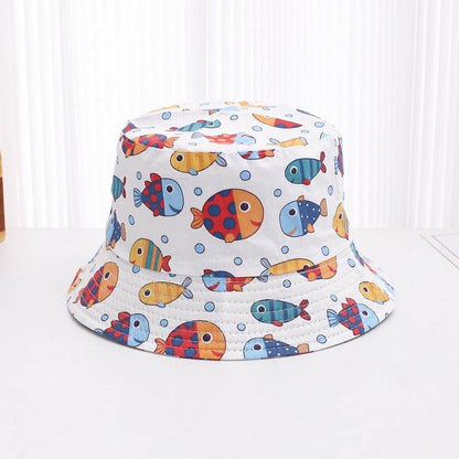 Cute Children's Printed Sunscreen Hat - Stylish Cotton Fedora for UV Protection - Buy Center